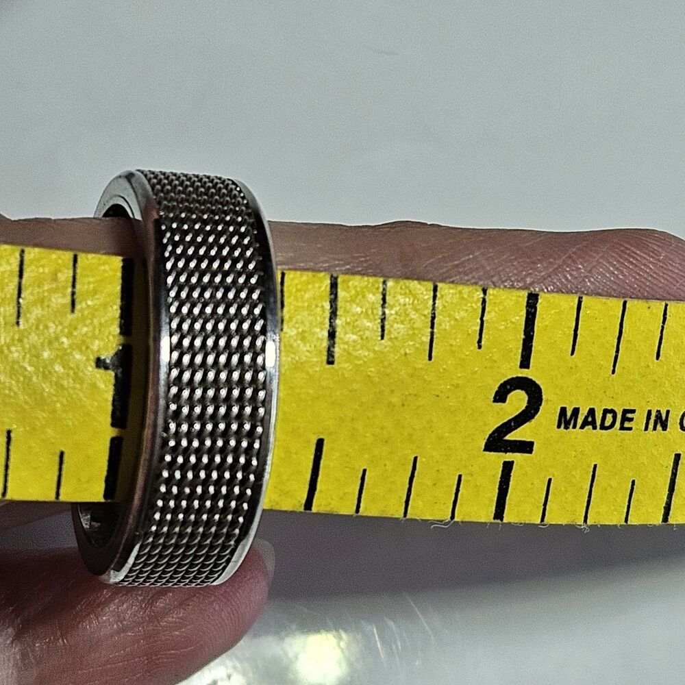 Mesh Textured Comfort Fit Stainless Steel Wedding Band Ring Size 11 - Picture 9 of 13